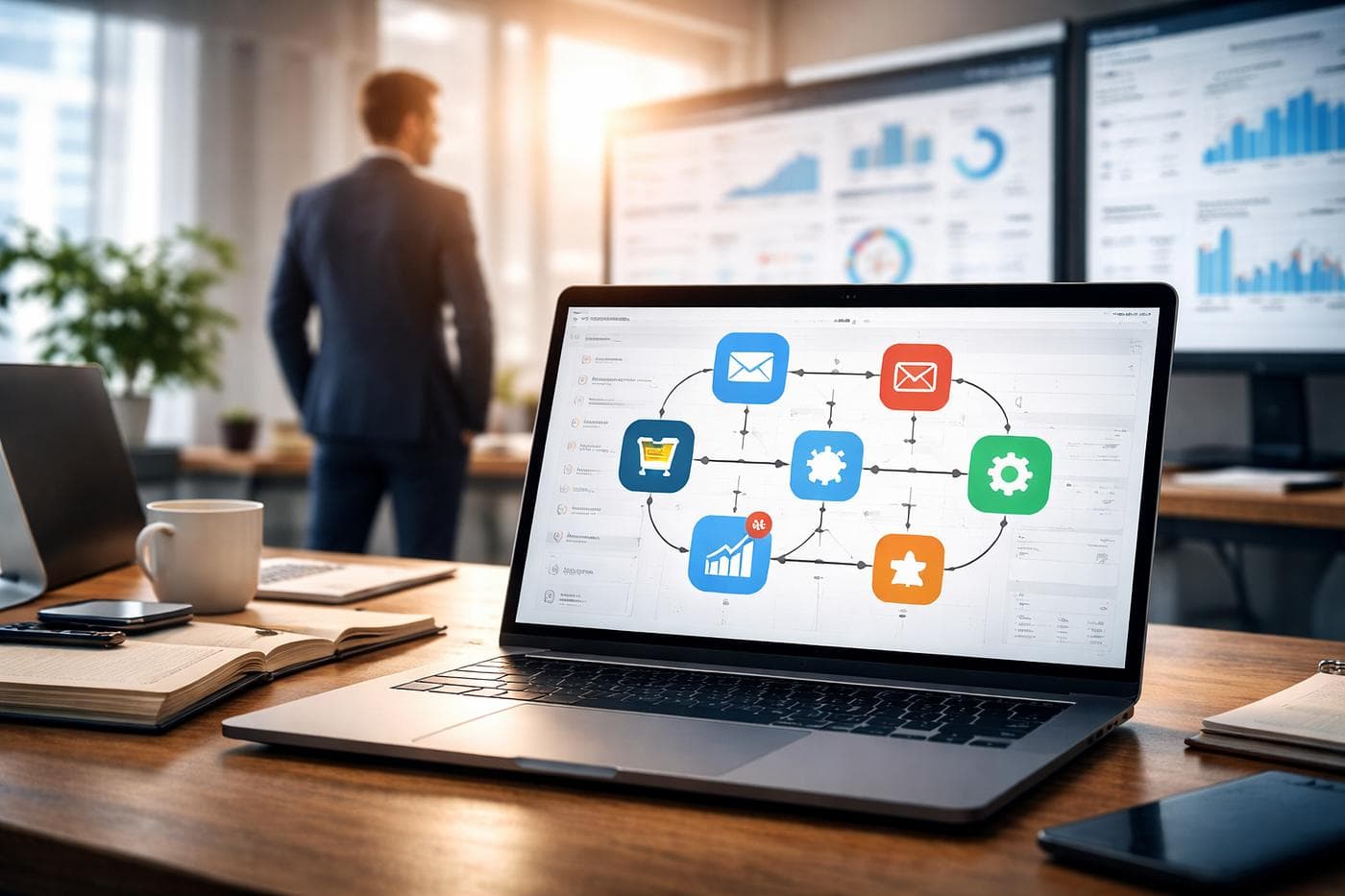 usiness workflow automation connecting apps and processes